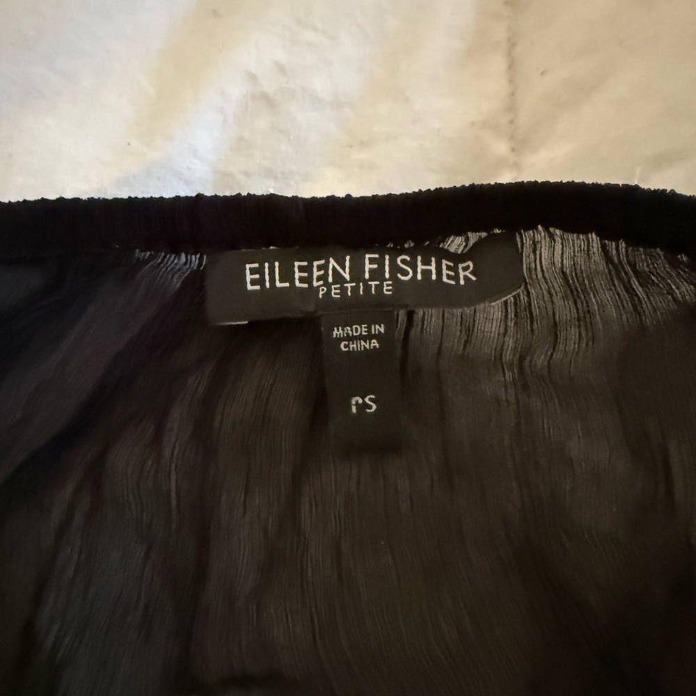 Eileen Fisher Black Sheer Blouse